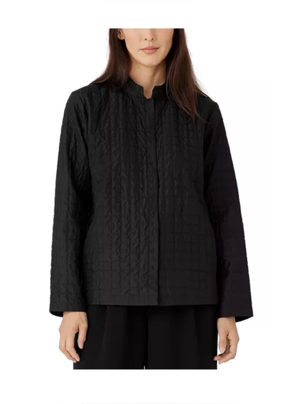 Eileen Fisher Silk Quilted Button Up Jacket S